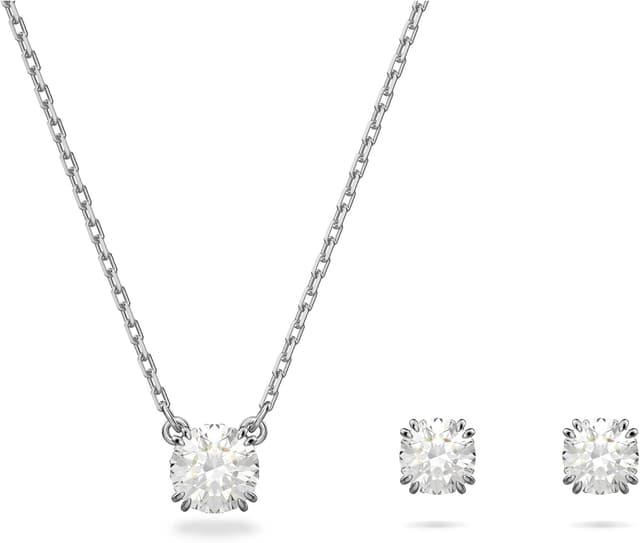 Imagen de Swarovski Stilla Set Weiß Rhodiniert Halskette Ohrringe en OfertitasTOP
