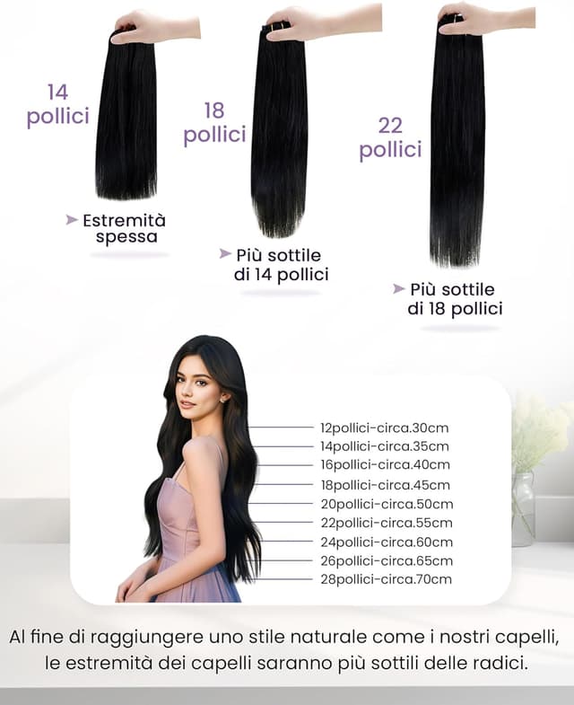 Thumbnail 5 de LaaVoo extension capelli veri clip 60 cm