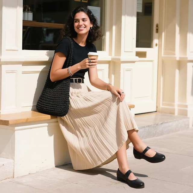Detalle 2 de DREAM PAIRS Women's Ballet Mary Jane Flats ⚪