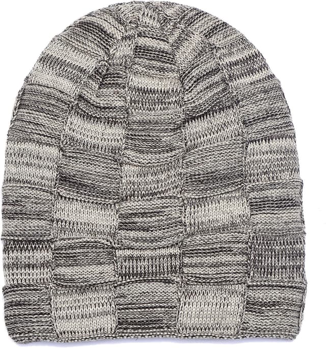 Detalle de DonDon Bonnet Femme d’hiver slouch en laine avec doublure polaire chaude