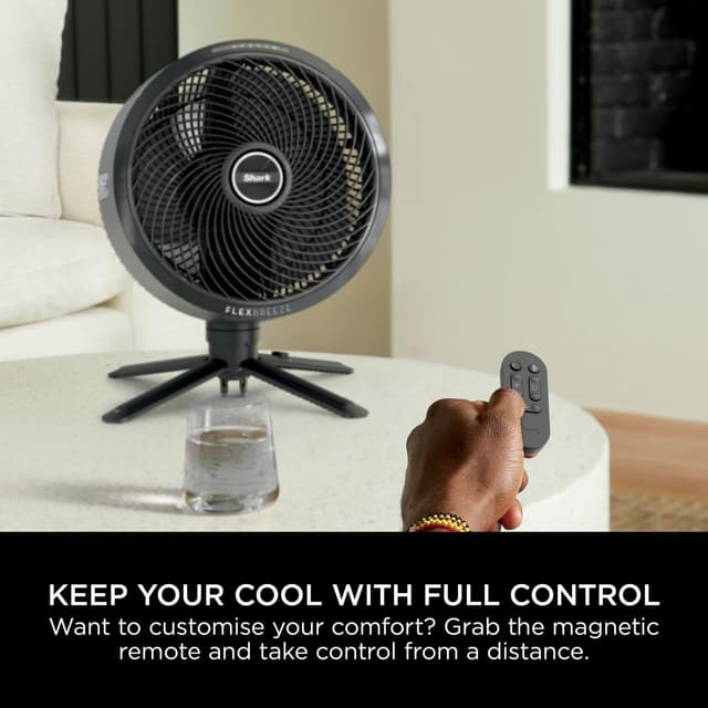 Detalle de Shark FlexBreeze FA220UK 12 in 1 Hybrid Portable Fan with Remote & Misting Attachment