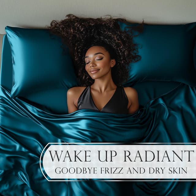 Detalle 2 de DECOLURE Satin Bed Sheets (4-Piece) for King Beds—Softer-Than-Silk, Wrinkle-Free, 15” Deep Pocket Set (Sea Teal)