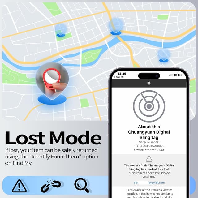 Detalle de Tukio Air Tracker 1 confezione, rosso brillante | Localizzatore Bluetooth e cercatore con suono