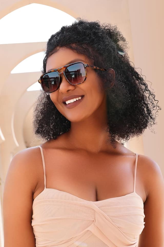 Thumbnail 1 de FEISEDY Retro Square Aviator Sunglasses