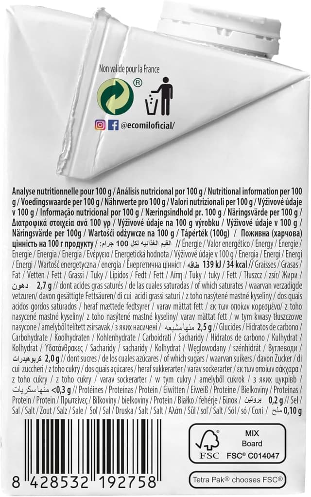 Thumbnail 3 de Ecomil Leche de Coco Bio 500ml 🥥 Sin Lactosa ni Gluten