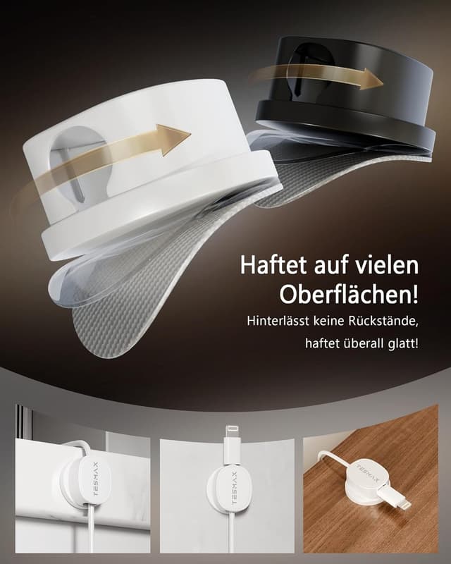 Thumbnail 2 de Tesmax Kabelhalter Selbstklebend 360°