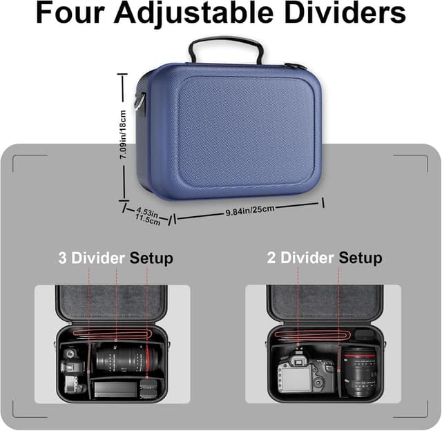 Detalle de ProCase Kameratasche für Canon EOS 2000D/250D und EOS R10/R7 – Navy, kompakter Schutz für DSLR & spiegellose Kameras