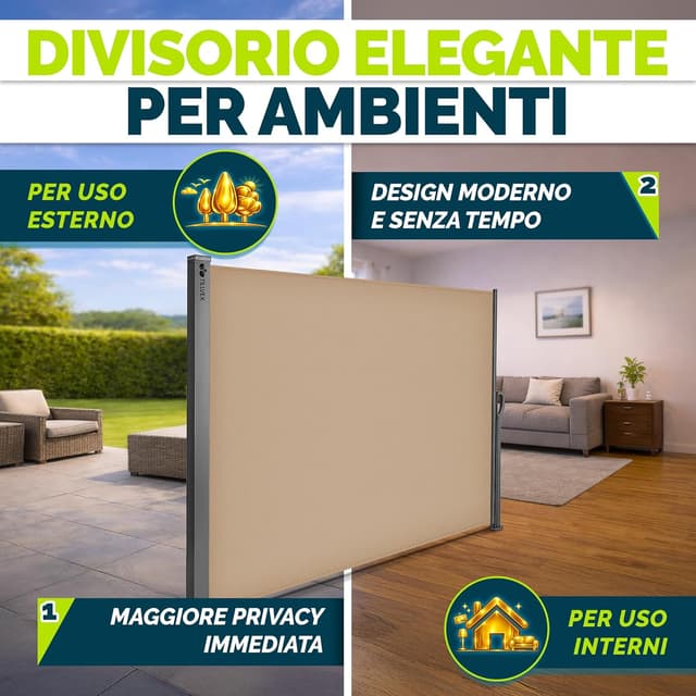 Detalle 2 de tillvex® tenda laterale estensibile e oscurante 160 x 300 cm con copertura antipoggia