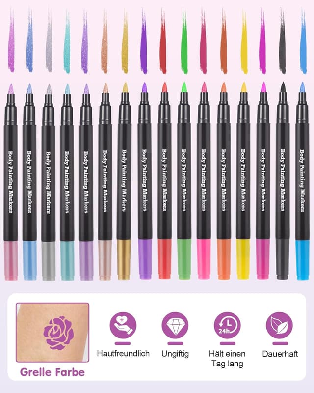 Thumbnail 3 de Lictin Tattoostifte Kinder 16 Farben Tattoo Set 🎨