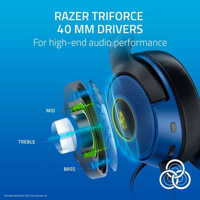 Detalle de Razer Kraken V3 X Fortnite Edition auriculares gaming USB 7.1