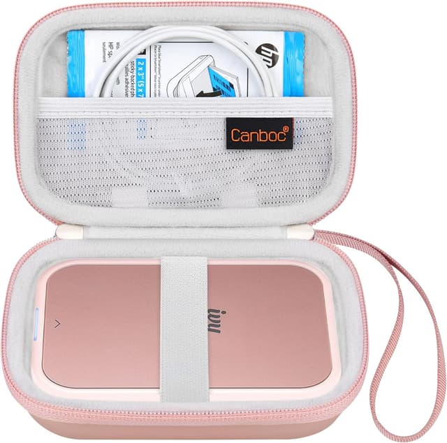 Detalle 2 de Canboc Hard Case for Canon Zoemini 2 / Zoemini Photo Printer (Rose Gold) – Protective EVA Shell & Velvet Lining