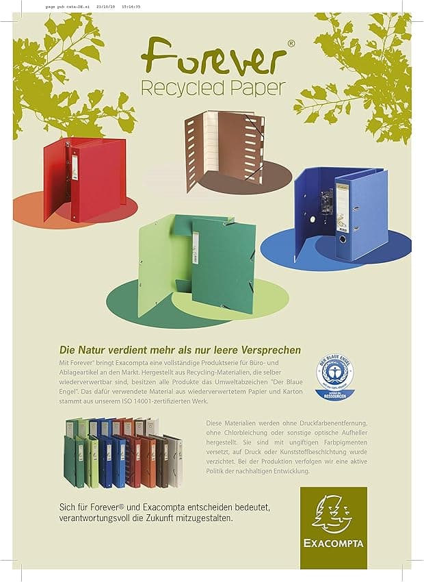 Detalle 2 de Exacompta 50109E Subcarpetas Forever 120, 100 uds