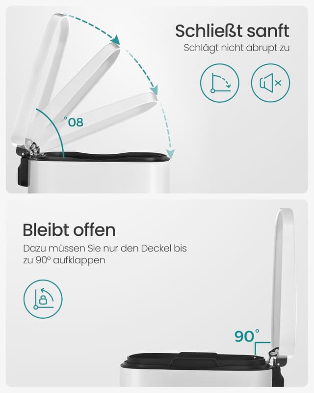 Thumbnail 3 de SONGMICS LTB101W01 50 Liter Mülleimer