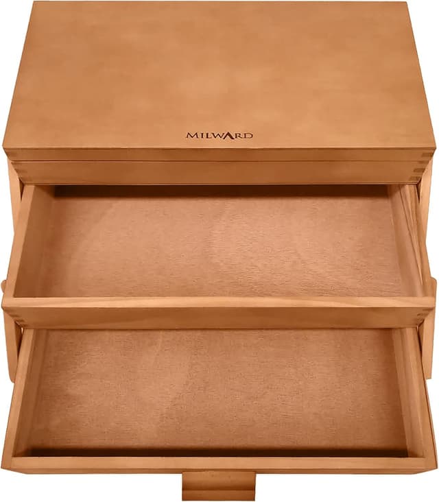 Detalle de Milward boîte de rangement pour couture en porte-à-faux en bois de pin à 3 niveaux