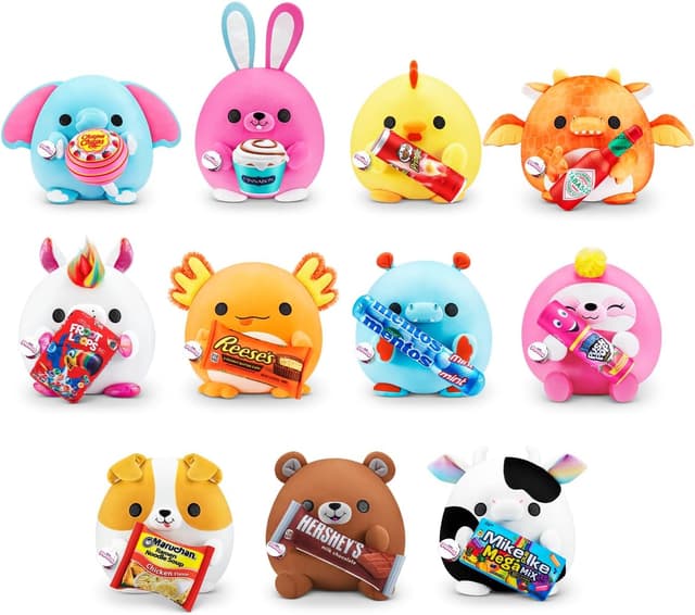 Detalle 2 de Snackles Series 1 Hippo Surprise Medium Plush (35 cm) – ultra soft cuddly toy for ages 3+