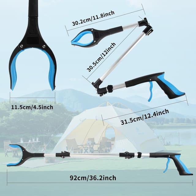 Detalle de LINKINNO Pinza telescopica da 91 cm con punta magnetica e testa rotante 360°