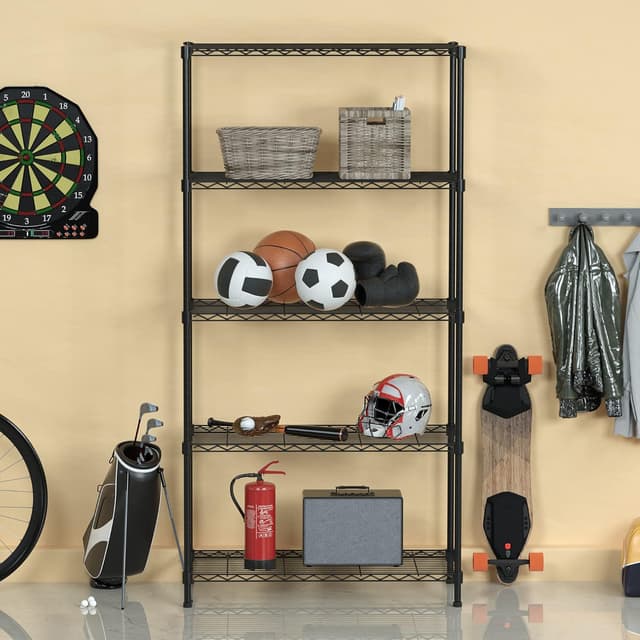 Detalle 2 de WORKPRO scaffali portaoggetti in metallo a 5 ripiani con ripiani regolabili