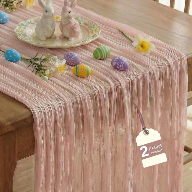 Detalle de IVAPUPU 10ft Cheesecloth Table Runner 🎀