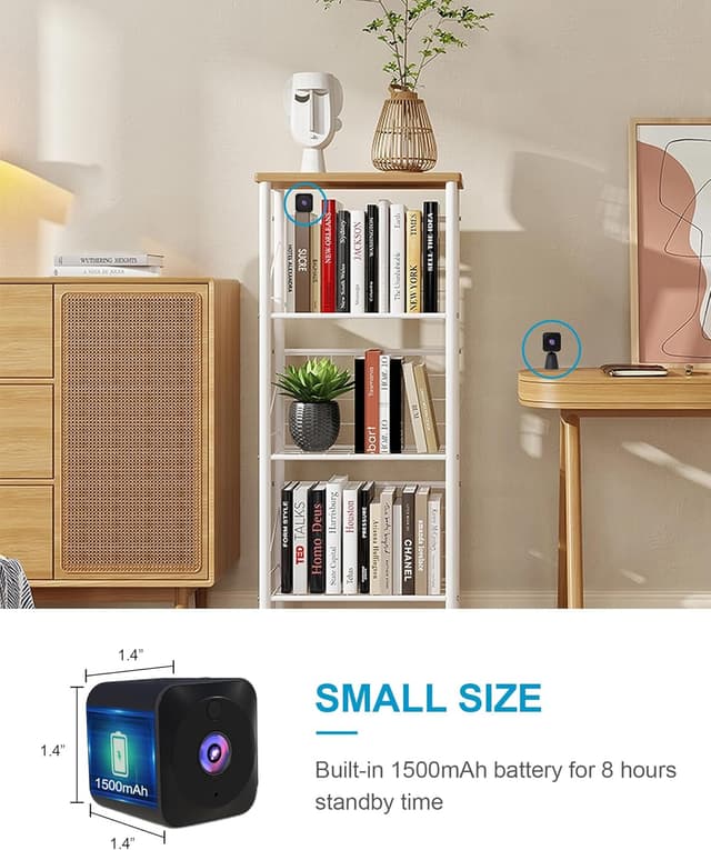 Detalle 2 de AOBOCAM Mini WiFi Spy Camera 4K, 6H battery