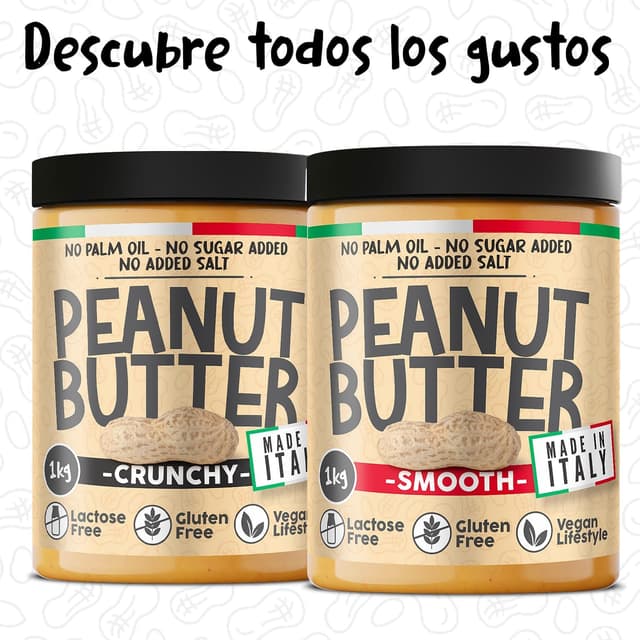 Thumbnail 5 de Crema de Cacahuete Crunchy 1kg - Natural y Sin Azúcar 🥜