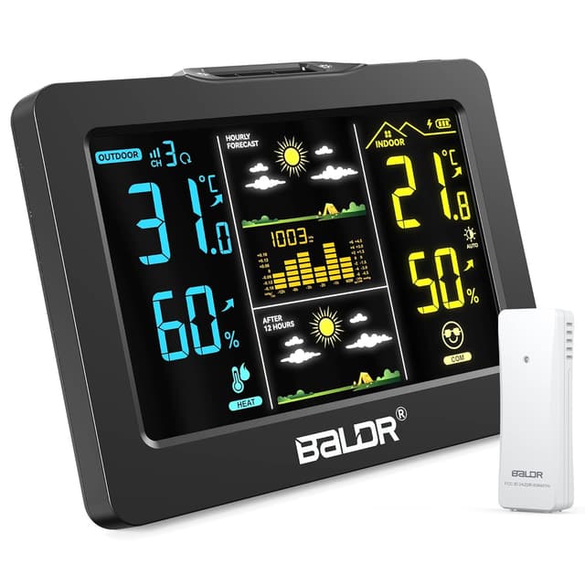 Imagen de Stazione Meteo BALDR Wireless con sensore esterno e display a colori – previsioni 1h + 12h en OfertitasTOP