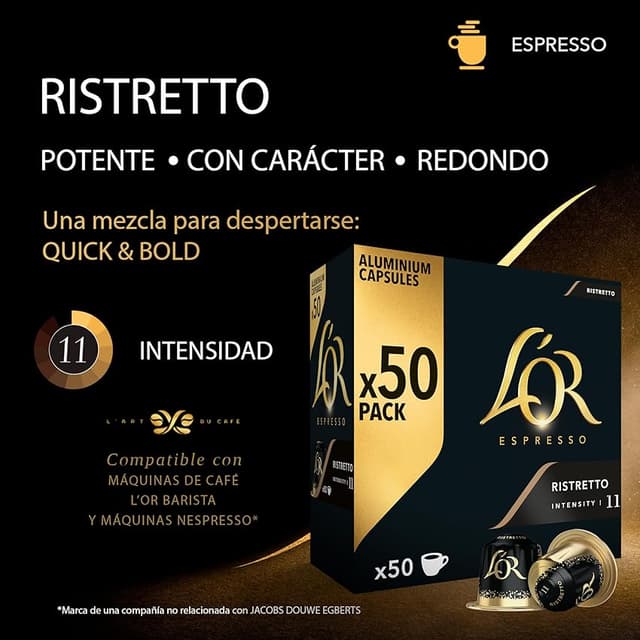 Thumbnail 3 de L'OR Espresso Cápsulas Ristretto Intensidad 11, 50 Unidades