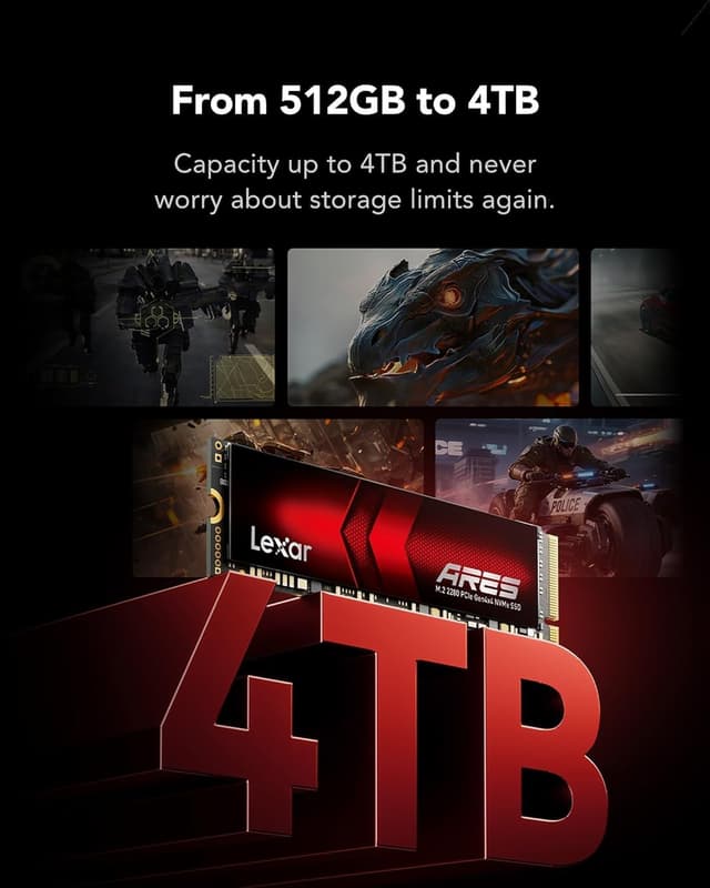 Thumbnail 3 de Lexar ARES 512Go M.2 PCIe Gen4 NVMe đź“·