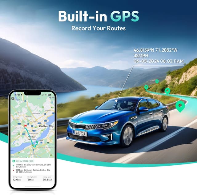 Thumbnail 6 de BOTSLAB 4K Dash Cam 64 GB with 170° front camera