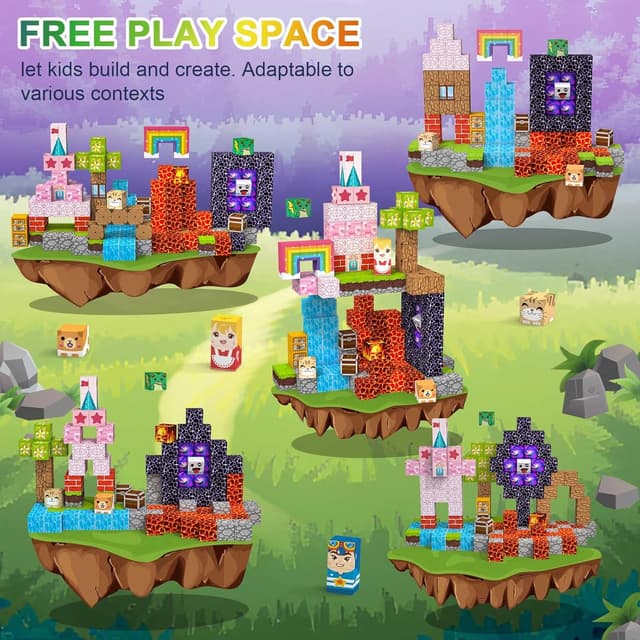 Detalle 2 de Crifeton Bloques Magnéticos de Construcción para Niños 🧱