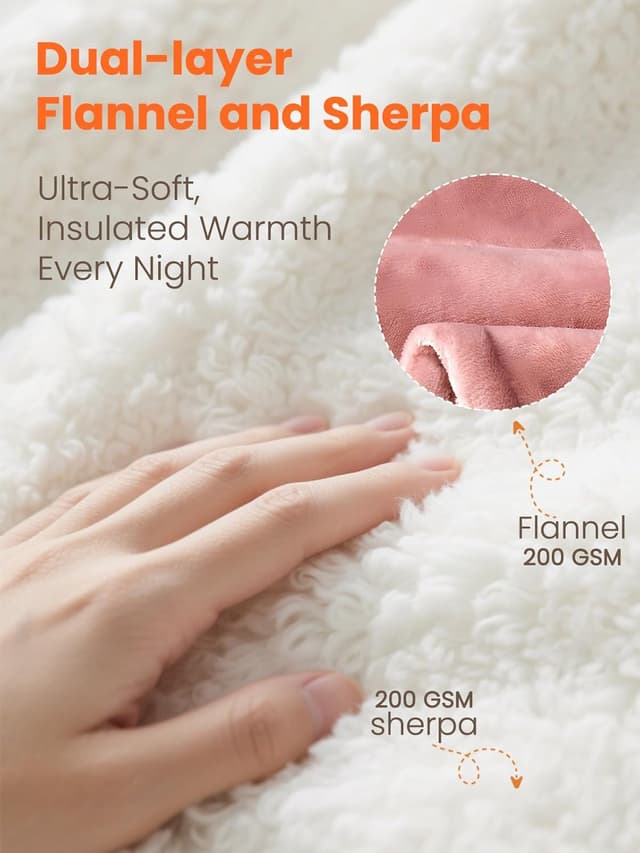 Detalle 2 de LEERUN Electric Heated Blanket Full Size 8 Temps