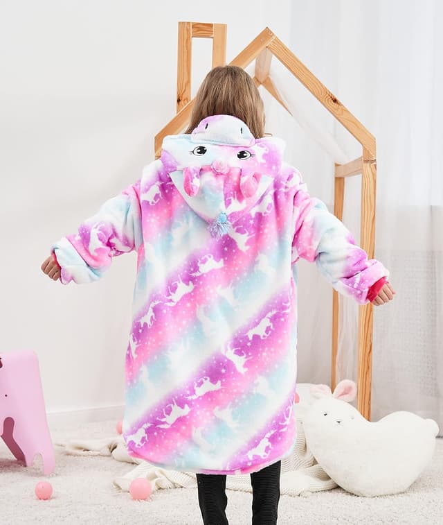 Detalle de Ceruwum Unicorn Hoodies for Girls – Oversized Unicorn Hooded Sweatshirt Hoodie Blanket