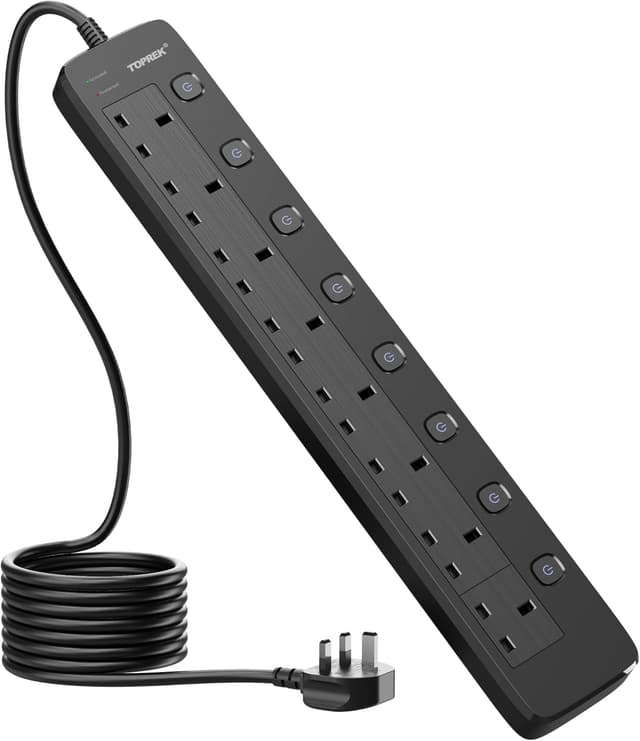 Detalle de TOPREK 8 Way surge protected extension lead