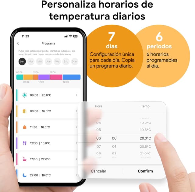 Detalle 2 de Termostato Wi-Fi para caldera de 2 hilos