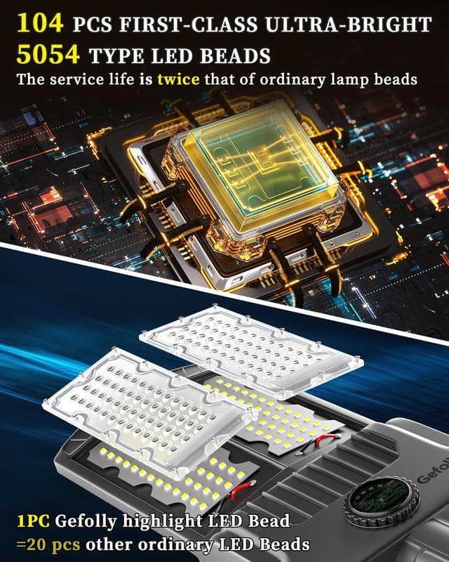 Detalle de Gefolly SL-8500W lampione solare 5000 lm