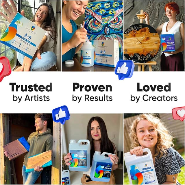 Thumbnail 6 de CRAFT RESIN 4L Crystal Clear epoxy kit for coasters