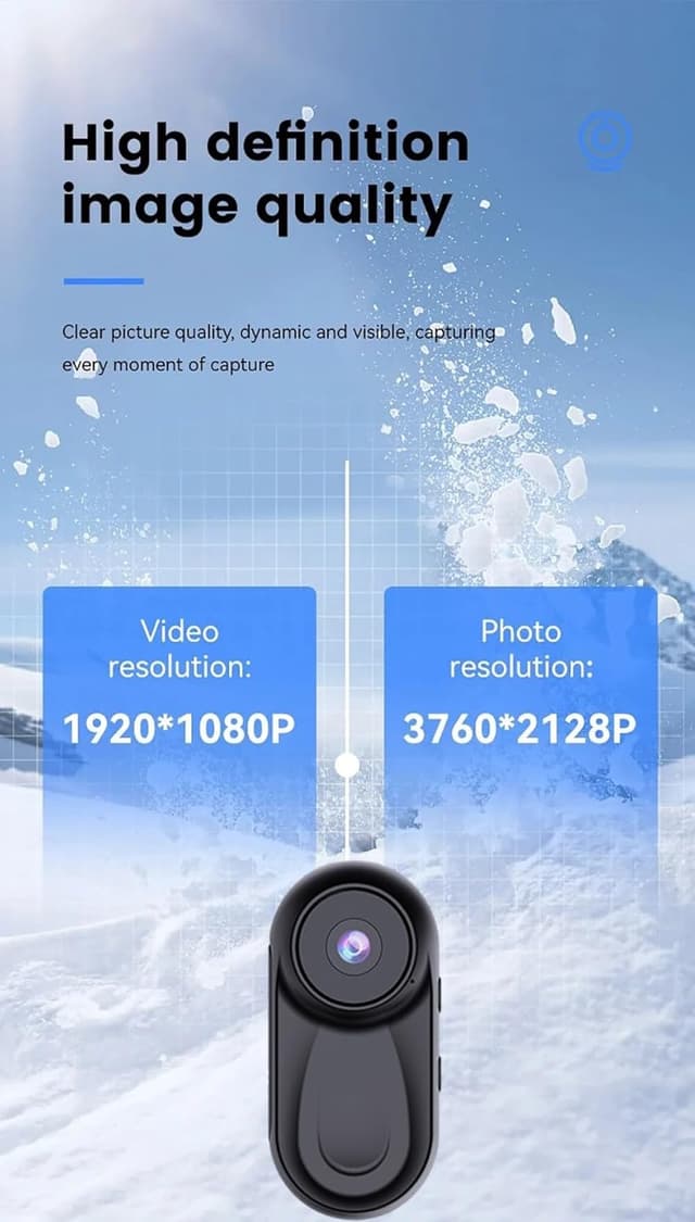 Detalle de Zeerkeer Magnetic Mini Body Camera (64G TF, 1080P, 120° wide-angle) with 360° back clip