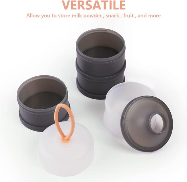 Detalle de Vicloon dispenser latte in polvere con 4 scomparti, impilabile e portatile (grigio/bianco)