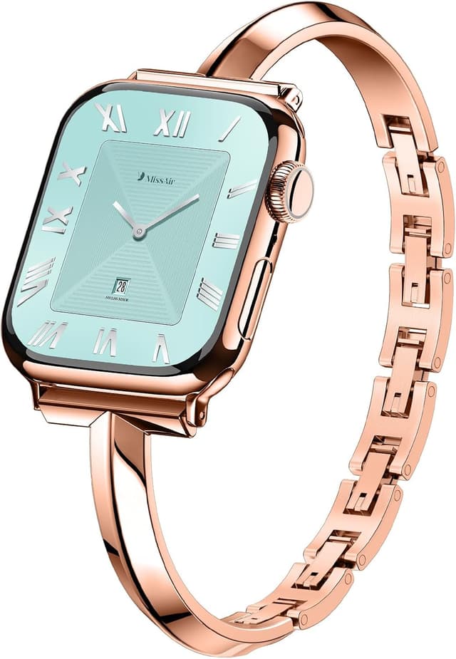 Detalle de Missair Thin Band slim metal strap for Apple Watch (40/41/38/42/44/45/46/49mm) in 316L stainless steel