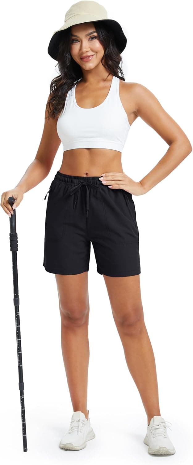 Detalle de MAGCOMSEN Women’s 5" Hiking Shorts with UPF 50+ Quick-Dry, Water-Repellent Finish, and Pockets