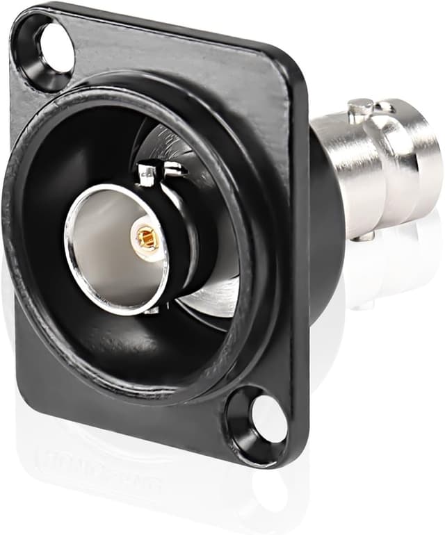 Detalle de XMSJSIY D-Type BNC panel mount connector (female-to-female feed-through) for SDI video coax