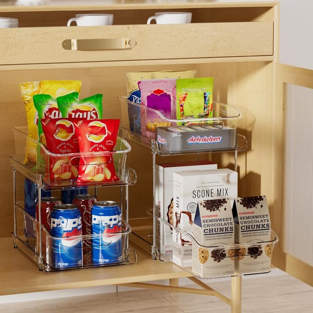 Detalle de Delamu 2-Tier Under Sink Organizers, 2-Pack ⚙