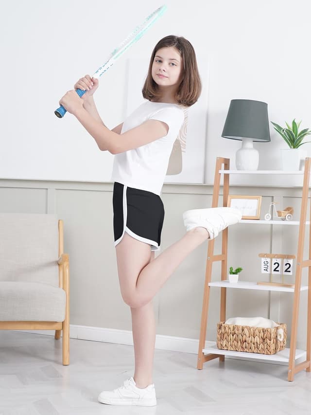 Detalle de Aikuco 5-Pack Girls Soccer Shorts (Toddler to Youth) Quick-Dry Athletic Running & Gym Shorts