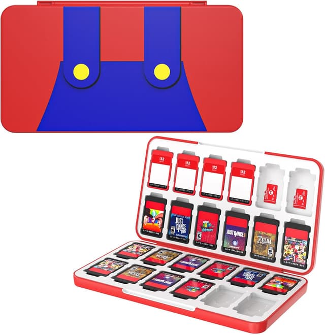 Detalle de MoKo Spiel-Aufbewahrungsbox für Nintendo Switch 2 / Switch OLED / Switch Lite – Organizer mit 24 Fächern