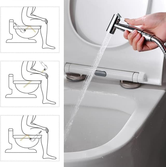 Detalle de Grifema doccia per bidet portatile con supporto G154-1, miscelatore per acqua calda e fredda cromato/argento