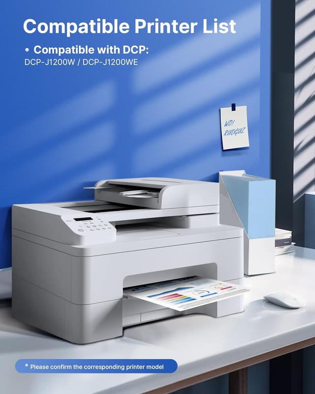 Detalle de RUDGUZ LC424 Patronen (4er-Set) für Brother LC-424 / DCP-J1200W & DCP-J1200WE – Schwarz, Cyan, Magenta, Gelb