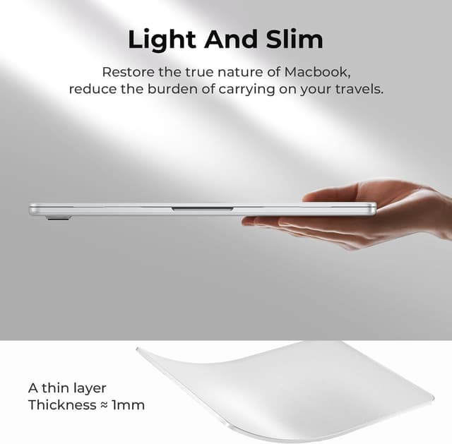 Detalle de BlueSwan Matte Anti-fingerprint PP Case for 14-inch MacBook Pro (Compatible Models A3426/A3427/A3434 etc.) in Frosted White