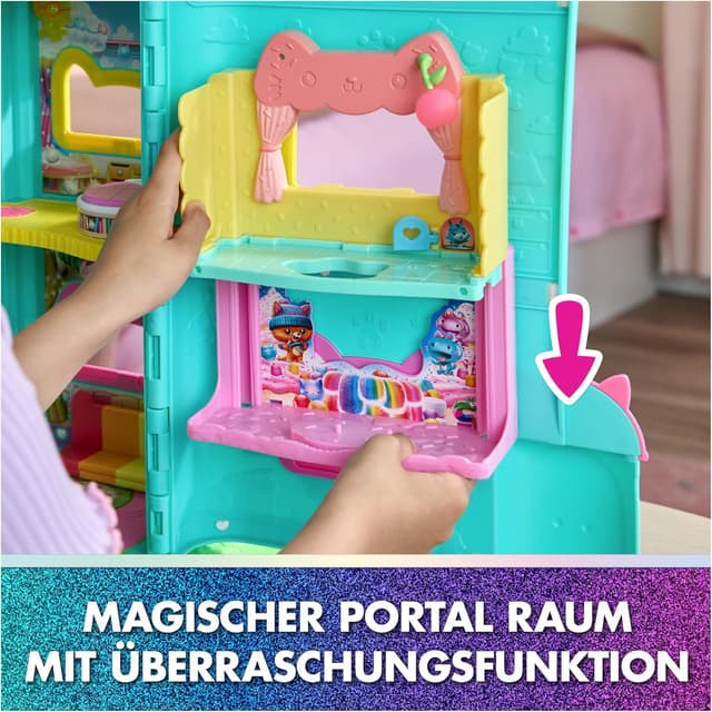 Detalle de Gabby’s Dollhouse: Der Film – DREAMWORKS GABBY’S DOLLHOUSE Portal Raum „Kuchis zuckersüße Sprinkleküche“ mit Spielfigur & Zubehör (ab 3 Jahren)