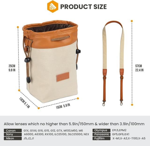 Thumbnail 5 de TARION Lens Bag Canvas 21x13x12cm