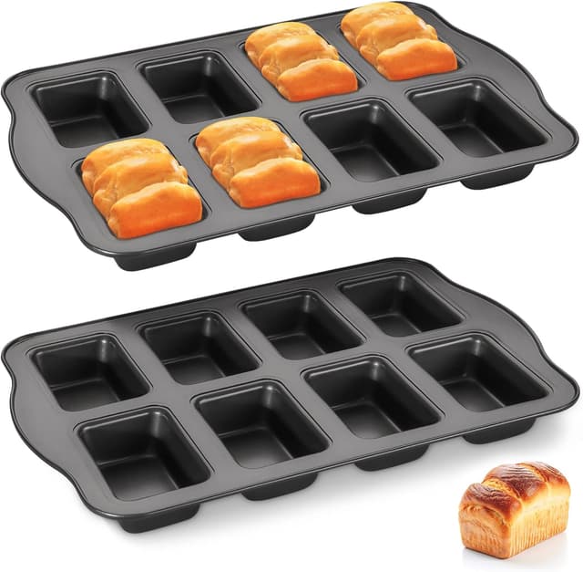 Imagen de HONGBAKE 8-Cavity Mini Loaf Pan set 🍞 en OfertitasTOP