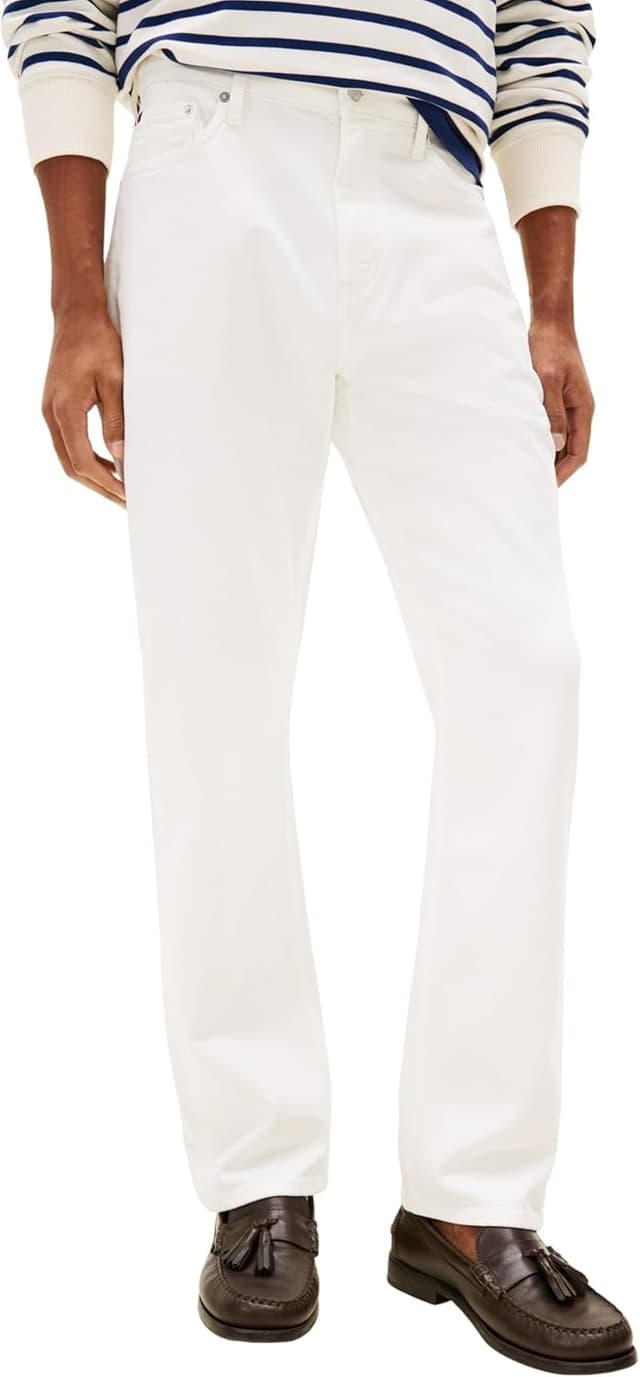 Detalle de Tommy Hilfiger Men’s Regular Fit Mercer Mid Rise Jeans (5-pocket, stretch cotton)
